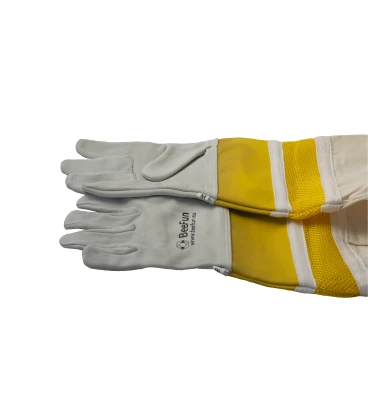 Gants d'apiculteur, cuir & aération blanc - BeeFun® (offre limitée)