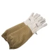 Gants d’apiculteur AirFree, cuir blanc & aération kaki – BeeFun®