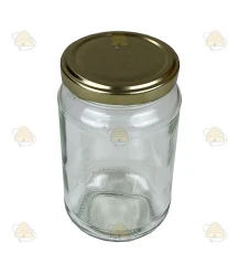 Pot verre rond 375ml / 450g, avec couvercle