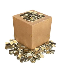 Couvercles de boîtes dorés, 58 mm TO, 1500 pièces