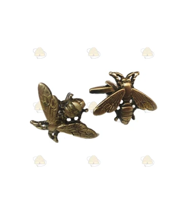 Boutons de manchette abeille bronze