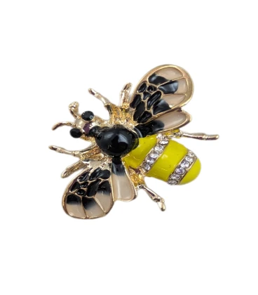 Broche abeille jaune et noire