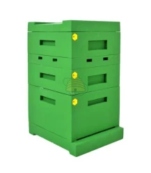 Ruche complète Dadant Blatt en plastique vert 12 cadres