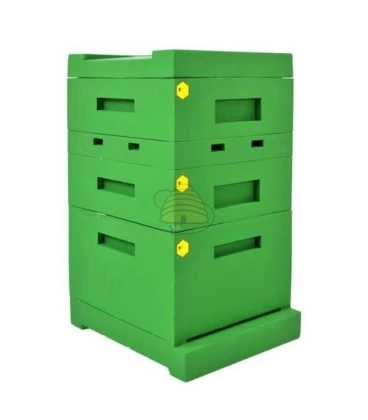 Ruche complète Dadant Blatt en plastique vert 12 cadres